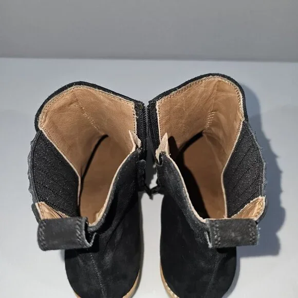 NEW Paul Green Sante Zip Ankle Bootie Western Black Suede UK Size 7